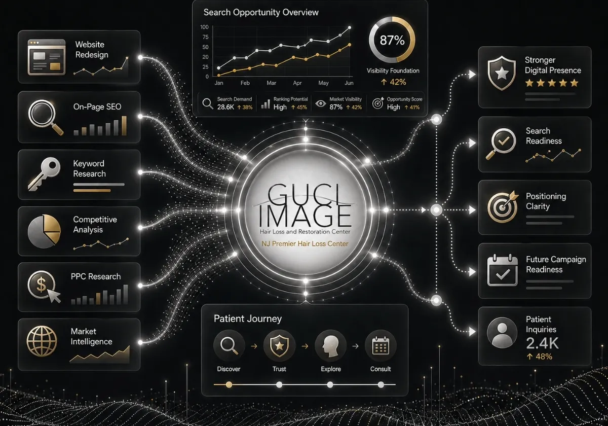 GUCI Image website redesign, SEO and market intelligence case study